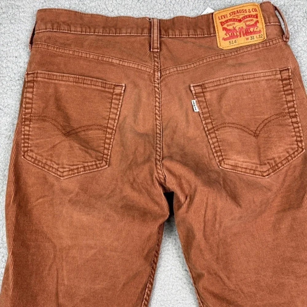 Levi's 511 Slim Fit Corduroy Pants Copper Orange‎ Men's Size 31x32